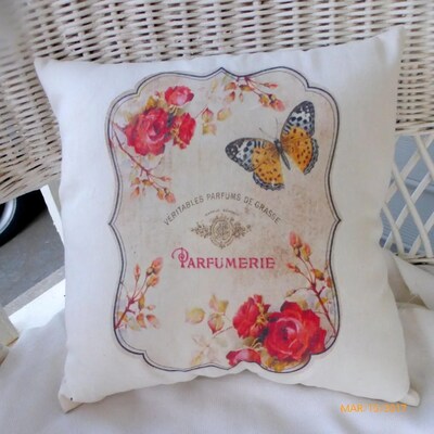 French themed accent pillow, Paris pillow, French Country - image1